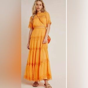 Anthropologie orange maxi